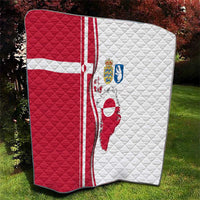 Greenland and Denmark Together Quilt National Country Map and Flag Style