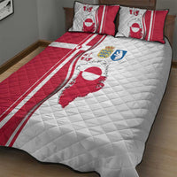 Greenland and Denmark Together Quilt Bed Set National Country Map and Flag Style