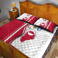 Greenland and Denmark Together Quilt Bed Set National Country Map and Flag Style