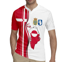 Greenland and Denmark Together Rugby Jersey National Country Map and Flag Style