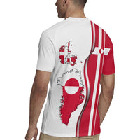 Greenland and Denmark Together Rugby Jersey National Country Map and Flag Style