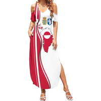 Greenland and Denmark Together Summer Maxi Dress National Country Map and Flag Style