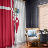 Greenland and Denmark Together Window Curtain National Country Map and Flag Style