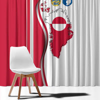 Greenland and Denmark Together Window Curtain National Country Map and Flag Style