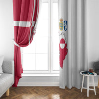 Greenland and Denmark Together Window Curtain National Country Map and Flag Style