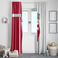 Greenland and Denmark Together Window Curtain National Country Map and Flag Style