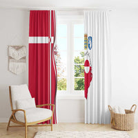Greenland and Denmark Together Window Curtain National Country Map and Flag Style