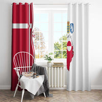 Greenland and Denmark Together Window Curtain National Country Map and Flag Style