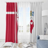 Greenland and Denmark Together Window Curtain National Country Map and Flag Style