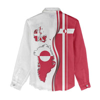 Greenland and Denmark Together Women Casual Shirt National Country Map and Flag Style
