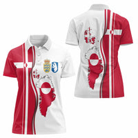 Greenland and Denmark Together Women Polo Shirt National Country Map and Flag Style