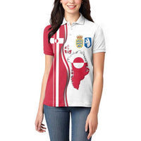 Greenland and Denmark Together Women Polo Shirt National Country Map and Flag Style