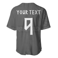 Norwegian Football Custom Baseball Jersey Nordic Celtic Knot Cross Monochrome Scandinavian Design