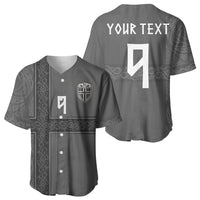 Norwegian Football Custom Baseball Jersey Nordic Celtic Knot Cross Monochrome Scandinavian Design