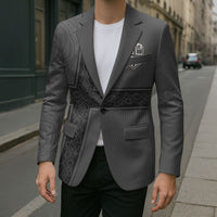 Norwegian Football Custom Blazer Nordic Celtic Knot Cross Monochrome Scandinavian Design