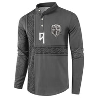 Norwegian Football Custom Button Sweatshirt Nordic Celtic Knot Cross Monochrome Scandinavian Design