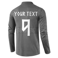 Norwegian Football Custom Button Sweatshirt Nordic Celtic Knot Cross Monochrome Scandinavian Design