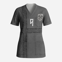 Norwegian Football Custom Scrub Top Nordic Celtic Knot Cross Monochrome Scandinavian Design