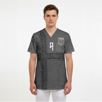 Norwegian Football Custom Scrub Top Nordic Celtic Knot Cross Monochrome Scandinavian Design