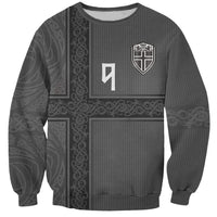 Norwegian Football Custom Sweatshirt Nordic Celtic Knot Cross Monochrome Scandinavian Design