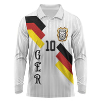 German Football Custom Long Sleeve Polo Shirt Retro Geometric Flag Stripe Heritage Shield Design