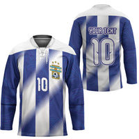 Argentinian Football Custom Hockey Jersey Fileteado Art Style Albiceleste Vertical Stripe
