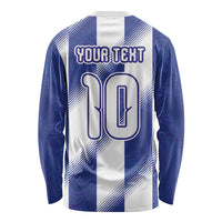 Argentinian Football Custom Long Sleeve Shirt Fileteado Art Style Albiceleste Vertical Stripe