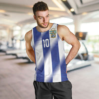 Argentinian Football Custom Men Tank Top Fileteado Art Style Albiceleste Vertical Stripe