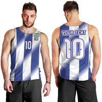 Argentinian Football Custom Men Tank Top Fileteado Art Style Albiceleste Vertical Stripe