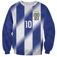 Argentinian Football Custom Sweatshirt Fileteado Art Style Albiceleste Vertical Stripe
