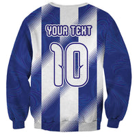 Argentinian Football Custom Sweatshirt Fileteado Art Style Albiceleste Vertical Stripe
