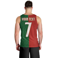 Portuguese Football Custom Men Tank Top Wave Pattern Heritage Crest