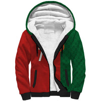 Portuguese Football Custom Sherpa Hoodie Wave Pattern Heritage Crest