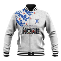 Custom England National Football Baseball Jacket Football is Coming Home Typography Sporty Style