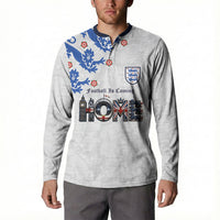 Custom England National Football Button Sweatshirt Football is Coming Home Typography Sporty Style