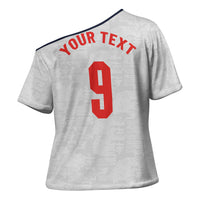 Custom England National Football Cross Shoulder Shirt Football is Coming Home Typography Sporty Style