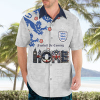 Custom England National Football Hawaiian Shirt Football is Coming Home Typography Sporty Style
