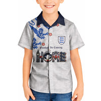 Custom England National Football Kid Hawaiian Shirt Football is Coming Home Typography Sporty Style