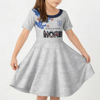 Custom England National Football Kid Short Sleeve Dress Football is Coming Home Typography Sporty Style