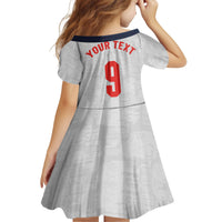 Custom England National Football Kid Short Sleeve Dress Football is Coming Home Typography Sporty Style