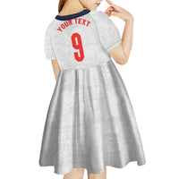 Custom England National Football Kid Short Sleeve Dress Football is Coming Home Typography Sporty Style