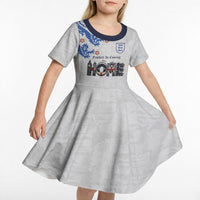 Custom England National Football Kid Short Sleeve Dress Football is Coming Home Typography Sporty Style