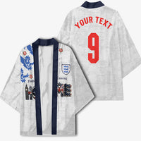 Custom England National Football Kimono Football is Coming Home Typography Sporty Style