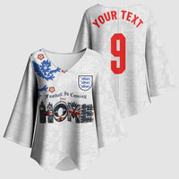Custom England National Football Kimono Sleeve Blouse Football is Coming Home Typography Sporty Style