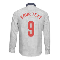 Custom England National Football Long Sleeve Button Shirt Football is Coming Home Typography Sporty Style