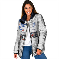 Custom England National Football Padded Jacket Football is Coming Home Typography Sporty Style