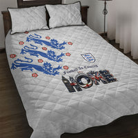 England National Football Quilt Bed Set Football is Coming Home Typography Sporty Style