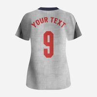 Custom England National Football Scrub Top Football is Coming Home Typography Sporty Style