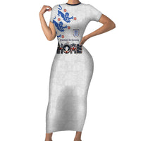 Custom England National Football Short Sleeve Bodycon Dress Football is Coming Home Typography Sporty Style