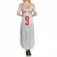 Custom England National Football Summer Maxi Dress Football is Coming Home Typography Sporty Style